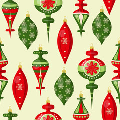 Christmas seamless pattern with balls