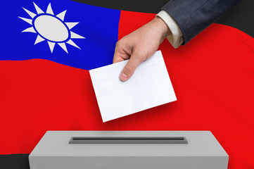 Election in Taiwan - voting at the ballot box