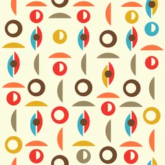 Door stickers 1950s mid century style seamless pattern