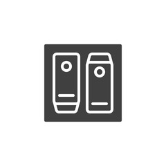 Toggle switch vector icon. filled flat sign for mobile concept and web design. Double power switch glyph icon. Symbol, logo illustration. Vector graphics
