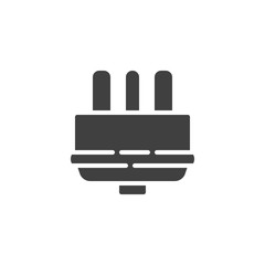 Type K electric Plug vector icon. filled flat sign for mobile concept and web design. Power plug glyph icon. Symbol, logo illustration. Vector graphics