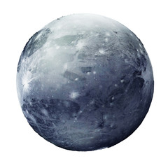 Pluto Planet Isolated on white background. Elements of this image furnished by NASA