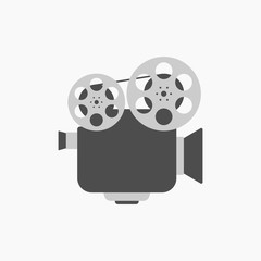 vector video camera illustration, movie cinema camcorder