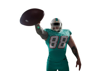 American football players isolated on white