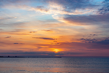 Colourful sunrise at the sea