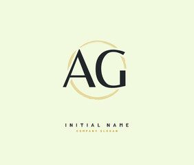 A G AG Beauty vector initial logo, handwriting logo of initial signature, wedding, fashion, jewerly, boutique, floral and botanical with creative template for any company or business.