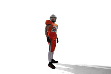 American football players isolated on white