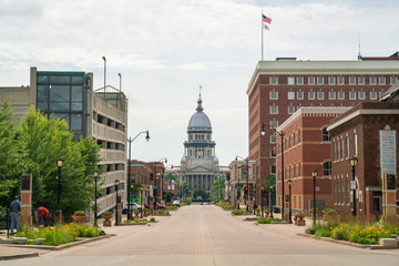 Street View of the Illinois State Capitol Building - obrazy, fototapety, plakaty