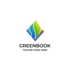 Book Green Educational Design Illustrations Vector Template