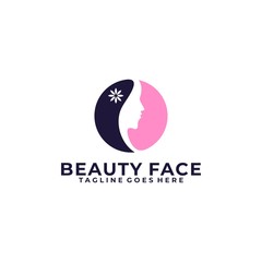Fototapeta premium Natural Face Design Colorful concept Illustration Vector Template