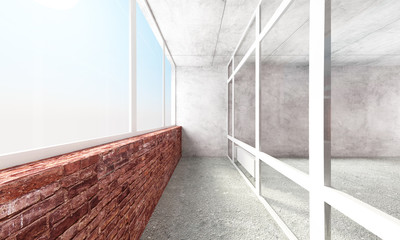 Empty Balcony Interior Under Construction Concept
