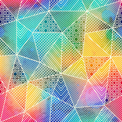 Watercolor triangle pattern.