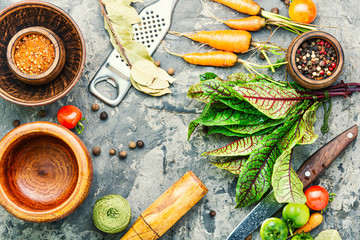 Fresh vegetables for salad