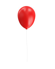 Red Balloon isolated on white background. 3D Rendering
