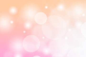 Pink orange pastel abstract texture background with white bokeh light Christmas new year snowflake blurred beautiful shiny lights use wallpaper backdrop and your product.