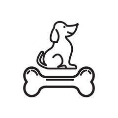 Bone And Dog Icon Vector Simple Design