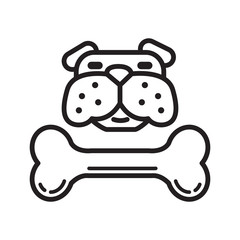 Bone And Dog Icon Vector Simple Design