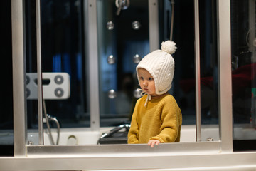 One Baby in the shower, potty training