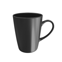 Blank Black Cup Mockup Design isolated on white background. 3D Rendering