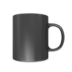 Blank Black Cup Mockup Design isolated on white background. 3D Rendering