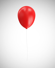 Red Balloon on gradient background. 3D Rendering