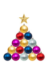 Christmas Ornaments isolated on a white background.