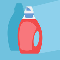 image of dishwashing detergent bottles isolated on white background