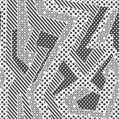 Monochrome cloth geometric seamless pattern.