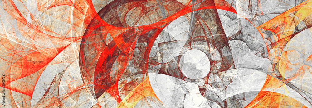 Wall mural abstract painting red and grey color texture. bright background. modern futuristic pattern. fractal 
