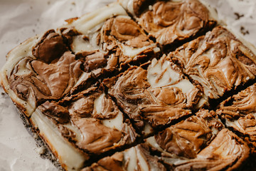Chocolate cake close up photo