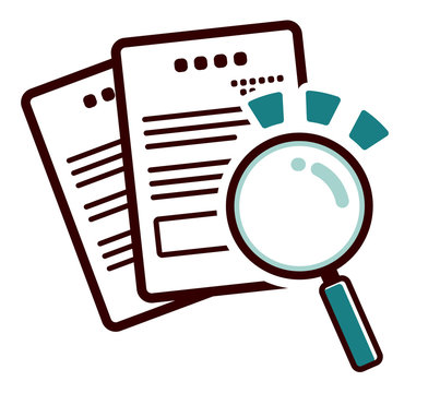 Magnifying glass and Document