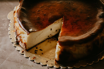 Fototapeta premium San Sebastian Cheesecake close up photo