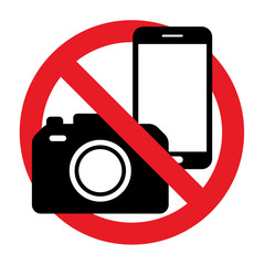 スマートフォンとカメラ　禁止マーク