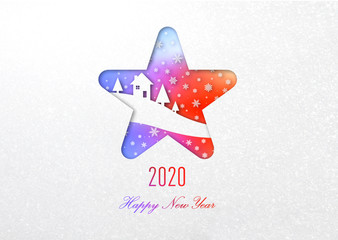Happy new year 2020 rainbow card
