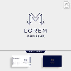 Letter M MM Monogram Logo Design Minimal - obrazy, fototapety, plakaty