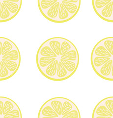 Summer slice of a lemon seamless pattern