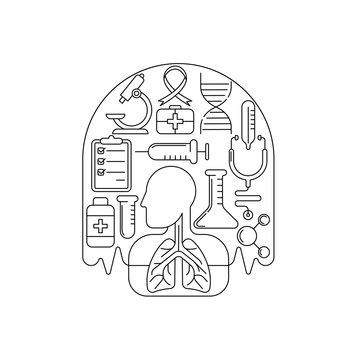 recommend clip art: Tuberculosis - Medical Lungs Vector illustration