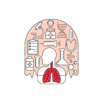 recommend clip art: Tuberculosis - Medical Lungs Vector illustration