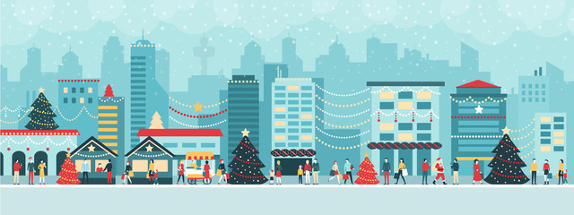 People in the city at Christmas © elenabsl