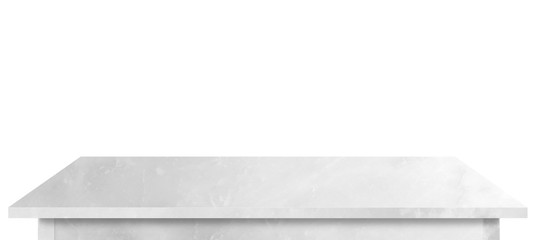  marble tabletop isolated on white background. Used for display or montage your products.with clipping path.