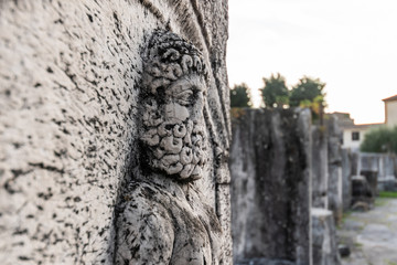 The ruins of the Roman amphitheater located in the Ancient Capua, Caserta, Southern Italy