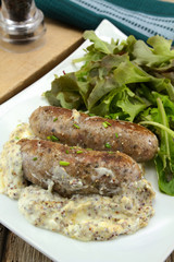 andouillette with mustard sauce and fresh cream