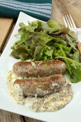 andouillette with mustard sauce and fresh cream
