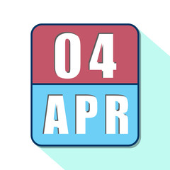 Fototapeta premium april 4th. Day 4 of month,Simple calendar icon on white background. Planning. Time management. Set of calendar icons for web design. spring month, day of the year concept