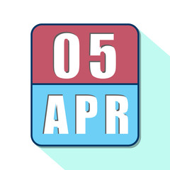 april 5th. Day 5 of month,Simple calendar icon on white background. Planning. Time management. Set of calendar icons for web design. spring month, day of the year concept