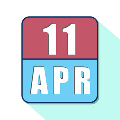april 11th. Day 11 of month,Simple calendar icon on white background. Planning. Time management. Set of calendar icons for web design. spring month, day of the year concept