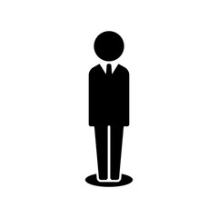 Businessman icon, man in suit symbol.