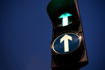 Traffic light arrow. arrow signal. green light arrow. Green Arrow Stoplight