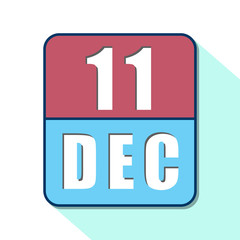 december 11th. Day 11 of month,Simple calendar icon on white background. Planning. Time management. Set of calendar icons for web design. winter month, day of the year concept
