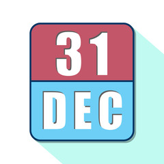 december 31st. Day 31of month,Simple calendar icon on white background. Planning. Time management. Set of calendar icons for web design. winter month, day of the year concept